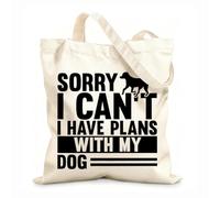 AILOONG Polyester Cotton Storage bags sorry i cant have plans with my dog paw gift 12 oz thick fabric Customizable slogan 25x30cm Small