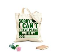 AILOONG Polyester Cotton Storage bags sorry i cant have plans with my dog paw gift 340g/m² thick fabric Customizable slogan