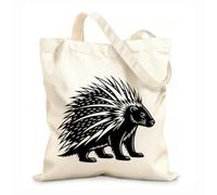 AILOONG Polyester Cotton Storage bags Stylized Black Porcupine 12 oz thick fabric Customizable slogan 35x40cm Large