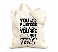 AILOONG Polyester Cotton Storage bags taco quote you can not please everybody 12 oz thick fabric Customizable slogan 31x36cm Medium