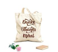 AILOONG Polyester Cotton Storage bags thank you phrase hand written lettering 340g/m² thick fabric Customizable slogan