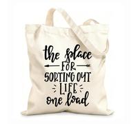 AILOONG Polyester Cotton Storage bags the place for sorting out life one load 12 oz thick fabric Customizable slogan 35x40cm Large