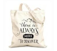 AILOONG Polyester Cotton Storage bags there is always more to discover lettering 12 oz thick fabric Customizable slogan 31x36cm Medium