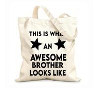AILOONG Polyester Cotton Storage bags This Is What An Awesome Brother Looks Like 12 oz thick fabric Customizable slogan 35x40cm Large