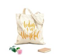 AILOONG Polyester Cotton Storage bags today i am thankful hand written lettering 340g/m² thick fabric Customizable slogan