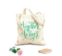 AILOONG Polyester Cotton Storage bags together forever and hand lettering 340g/m² thick fabric Customizable slogan