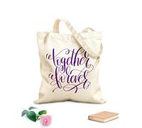 AILOONG Polyester Cotton Storage bags together forever and hand lettering 340g/m² thick fabric Customizable slogan