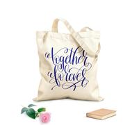 AILOONG Polyester Cotton Storage bags together forever and hand lettering 340g/m² thick fabric Customizable slogan