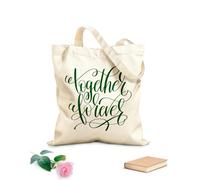 AILOONG Polyester Cotton Storage bags together forever and hand lettering 340g/m² thick fabric Customizable slogan
