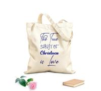 AILOONG Polyester Cotton Storage bags TRUE spirit of christmas is love letter 340g/m² thick fabric Customizable slogan