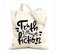 AILOONG Polyester Cotton Storage bags truth is stranger than fiction 12 oz thick fabric Customizable slogan 25x30cm Small