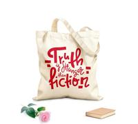 AILOONG Polyester Cotton Storage bags truth is stranger than fiction 340g/m² thick fabric Customizable slogan