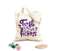AILOONG Polyester Cotton Storage bags truth is stranger than fiction 340g/m² thick fabric Customizable slogan