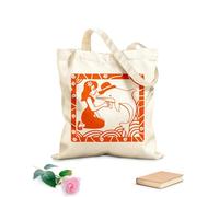 AILOONG Polyester Cotton Storage bags Woman And Pink Dolphin Brazilian Folklore 340g/m² thick fabric Customizable slogan