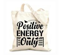 AILOONG positive energy only Reusable Shopper Bags 12 oz thick fabric Foldable 25x30cm Small