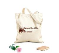 AILOONG Quote Words games Don't Die They Respawn Inspiring Letters Unbleached Canvas Tote Bag 340g/m² thick fabric Uses as a tool bag
