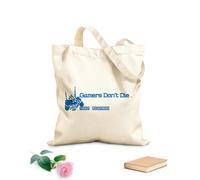AILOONG Quote Words games Don't Die They Respawn Inspiring Letters Unbleached Canvas Tote Bag 340g/m² thick fabric Uses as a tool bag