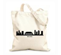 AILOONG Reinforced Bottom Canvas Bag asia famous landmark 12 oz thick fabric Uses as a gift bag 25x30cm Small