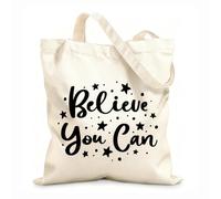AILOONG Reinforced Bottom Canvas Bag believe you can 12 oz thick fabric Uses as a gift bag 35x40cm Large