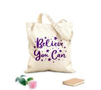 AILOONG Reinforced Bottom Canvas Bag believe you can 340g/m² thick fabric Uses as a gift bag