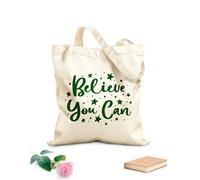 AILOONG Reinforced Bottom Canvas Bag believe you can 340g/m² thick fabric Uses as a gift bag