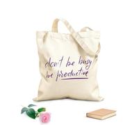 AILOONG Reinforced Bottom Canvas Bag Brush calligraphy Don't be busy doing productive calligraphy 340g/m² thick fabric Uses as a gift bag