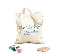 AILOONG Reinforced Bottom Canvas Bag Brush calligraphy Don't be busy doing productive calligraphy 340g/m² thick fabric Uses as a gift bag