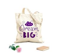 AILOONG Reinforced Bottom Canvas Bag dream big 340g/m² thick fabric Uses as a gift bag