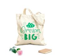 AILOONG Reinforced Bottom Canvas Bag dream big 340g/m² thick fabric Uses as a gift bag