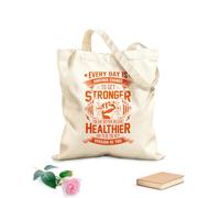 AILOONG Reinforced Bottom Canvas Bag Every day in the gym is another chance to get stronger eat better live healthier and become the best version of yourself 340g/m² thick fabric Uses as a gift bag