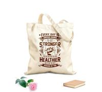 AILOONG Reinforced Bottom Canvas Bag Every day in the gym is another chance to get stronger eat better live healthier and become the best version of yourself 340g/m² thick fabric Uses as a gift bag