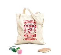 AILOONG Reinforced Bottom Canvas Bag Every day in the gym is another chance to get stronger eat better live healthier and become the best version of yourself 340g/m² thick fabric Uses as a gift bag