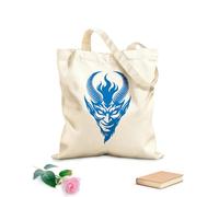 AILOONG Reinforced Bottom Canvas Bag fiery horned devil graphic 340g/m² thick fabric Uses as a gift bag