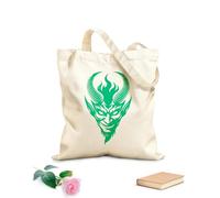 AILOONG Reinforced Bottom Canvas Bag fiery horned devil graphic 340g/m² thick fabric Uses as a gift bag
