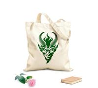 AILOONG Reinforced Bottom Canvas Bag fiery horned devil graphic 340g/m² thick fabric Uses as a gift bag