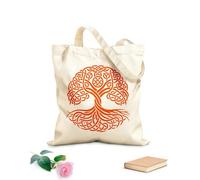 AILOONG Reinforced Bottom Canvas Bag flourishing celtic tree of life silhouette 340g/m² thick fabric Uses as a gift bag