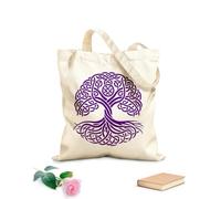 AILOONG Reinforced Bottom Canvas Bag flourishing celtic tree of life silhouette 340g/m² thick fabric Uses as a gift bag