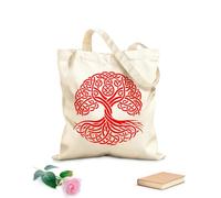 AILOONG Reinforced Bottom Canvas Bag flourishing celtic tree of life silhouette 340g/m² thick fabric Uses as a gift bag
