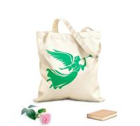 AILOONG Reinforced Bottom Canvas Bag flying angel with trumpet symbolizing epiphany events and christian festivities 340g/m² thick fabric Uses as a gift bag