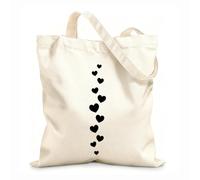 AILOONG Reinforced Bottom Canvas Bag flying hearts stream love likes emotions silhouette 12 oz thick fabric Uses as a gift bag 35x40cm Large