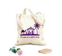 AILOONG Reinforced Bottom Canvas Bag for unto us a child is born jesus nativity typography 340g/m² thick fabric Uses as a gift bag