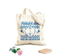 AILOONG Reinforced Bottom Canvas Bag Forever alone slogan design with sword in heart 340g/m² thick fabric Uses as a gift bag