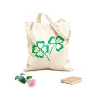 AILOONG Reinforced Bottom Canvas Bag four leaf lucky clover st patrick day symbol 340g/m² thick fabric Uses as a gift bag