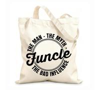 AILOONG Reinforced Bottom Canvas Bag funcle the man the myth the bad influence 12 oz thick fabric Uses as a gift bag 31x36cm Medium