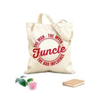 AILOONG Reinforced Bottom Canvas Bag funcle the man the myth the bad influence 340g/m² thick fabric Uses as a gift bag