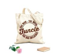 AILOONG Reinforced Bottom Canvas Bag funcle the man the myth the bad influence 340g/m² thick fabric Uses as a gift bag