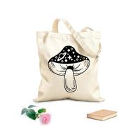 AILOONG Reinforced Bottom Canvas Bag fungus surreal astrology style 12 oz thick fabric Uses as a gift bag 25x30cm Small