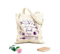 AILOONG Reinforced Bottom Canvas Bag Funny summer quote don't worry have fun at the beach 340g/m² thick fabric Uses as a gift bag