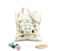 AILOONG Reinforced Bottom Canvas Bag Funny summer quote don't worry have fun at the beach 340g/m² thick fabric Uses as a gift bag