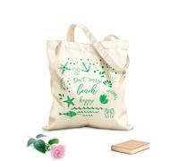 AILOONG Reinforced Bottom Canvas Bag Funny summer quote don't worry have fun at the beach 340g/m² thick fabric Uses as a gift bag